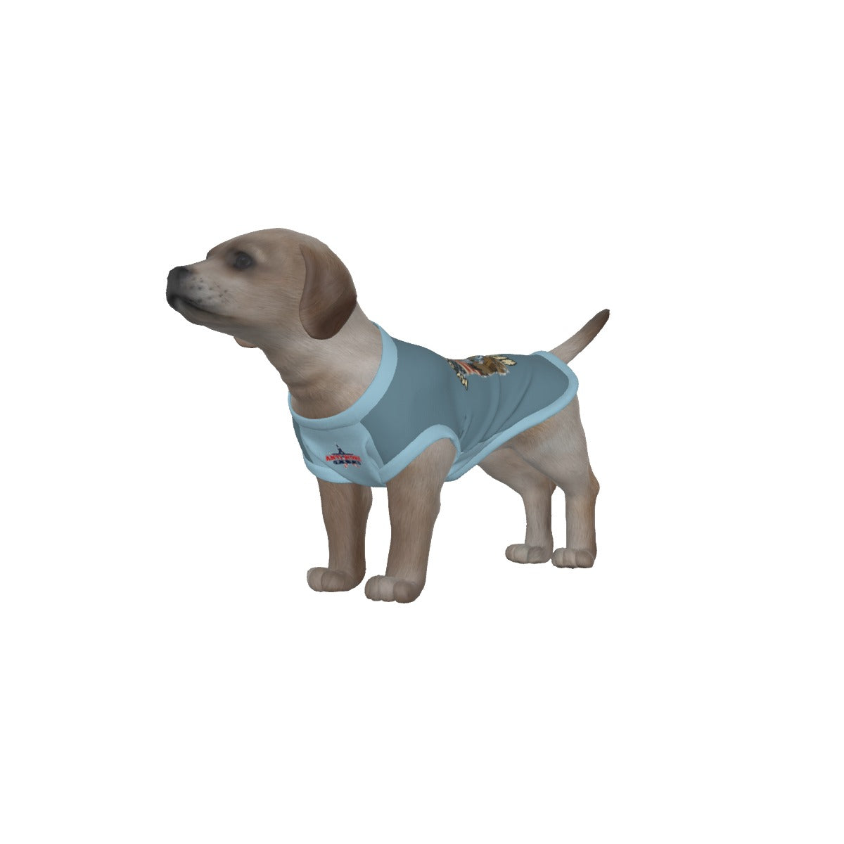 Maltese- White Dog- Camo Medium Blue Gray - Small Dog's Tank Top